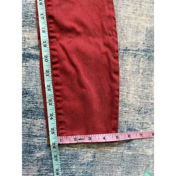 Marc by Marc Jacobs Candied Rum Red Stick Cropped Jeans Size 25 - Picture 7 of 8